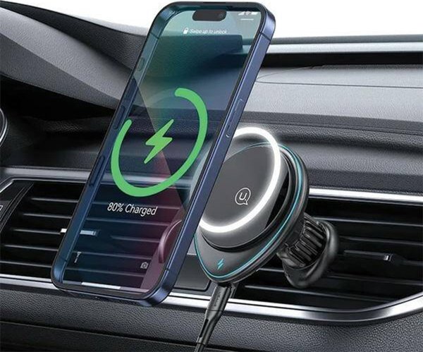 Βάση USAMS USAMS Επαγωγική βάση στήριξης US-CD222 15W για αεραγωγό αυτοκινήτου μαύρο/black CD222ZJ01