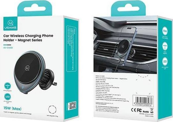 Βάση USAMS USAMS Επαγωγική βάση στήριξης US-CD222 15W για αεραγωγό αυτοκινήτου μαύρο/black CD222ZJ01