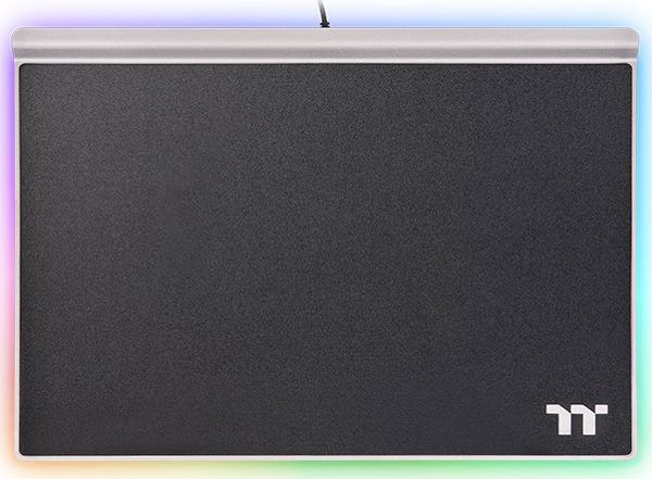 Thermaltake Argent MP1 RGB Gaming Mouse Pad, Σκληρή Επιφάνεια Αλουμινίου, 359x254mm, Μαύρο
