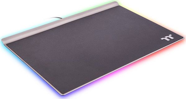 Thermaltake Argent MP1 RGB Gaming Mouse Pad, Σκληρή Επιφάνεια Αλουμινίου, 359x254mm, Μαύρο