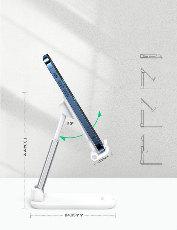 Ugreen LP373 Αναδιπλούμενη Βάση Στήριξης για Smartphone και Tablet, Λευκή