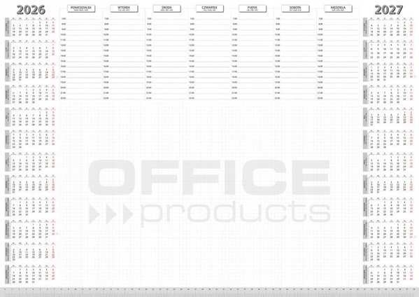 Ποντκλάβκα να μπυρκό OFFICE PRODUCTS, πλανέρ 2026/2027, μπιουάρ 594x420mm A2 ,52κ., μπιέλα