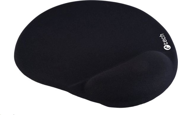 C-Tech MPG-03 Ανατομικό Mouse Pad με Gel Υποστήριξης Καρπού, 240x220mm, Μαύρο