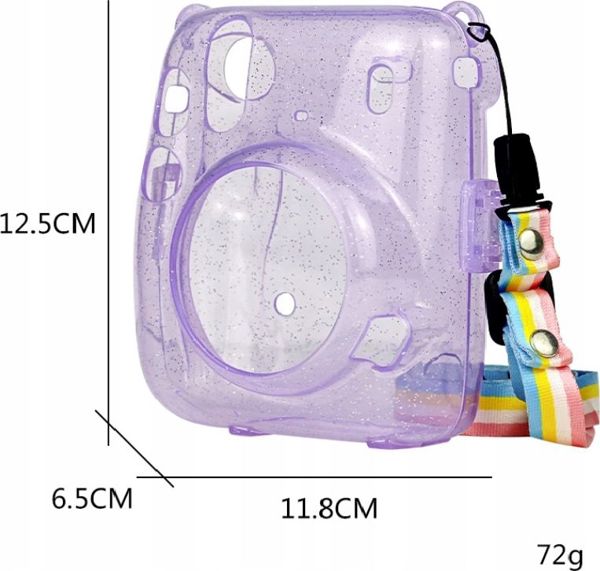Pokrowiec LoveInstant Θήκη Προστασίας για Fujifilm Instax Mini 11 Μωβ Με Γκλίτερ