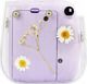 Θήκη LoveInstant Για Fujifilm Instax Mini 11 από Οικολογικό Δέρμα με Αποξηραμένα Χαμομήλια και Λουράκι
