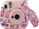 LoveInstant Θήκη Fujifilm Instax Mini 11 Από Οικολογικό Δέρμα - Ροζ/Τηγανητές Πατάτες