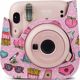 LoveInstant Θήκη Fujifilm Instax Mini 11 Από Οικολογικό Δέρμα - Ροζ/Τηγανητές Πατάτες