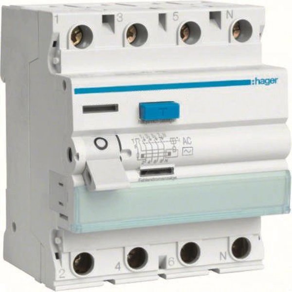 Διακόπτης διαρροής Polot Hager 3 ΦΑΣ. 25A 30MA AC (CD426J) CDC425J
