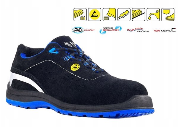 Ημιστελέχη προστατευτικά VM FOOTWEAR Rimini 2185-S1P ESD μαύρο-μπλε, μέγεθος 44