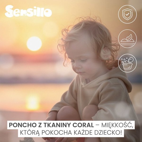Πόντσο Μπάνιου Sensillo Coral Grey, Απορροφητικό και Άνετο