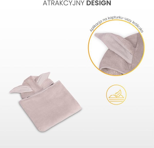 Πόντσο Μπάνιου Sensillo Coral Grey, Απορροφητικό και Άνετο