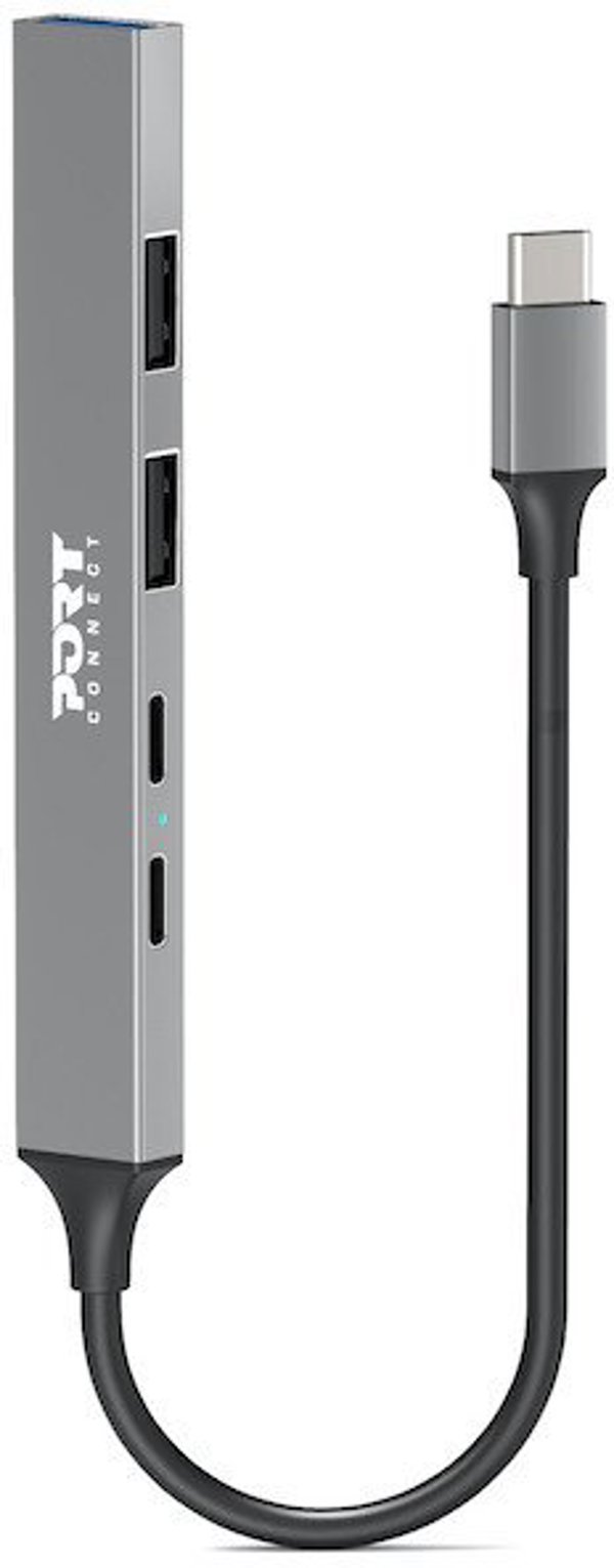 Port Designs 900163 huby i koncentratory USB Type-C 5000 Mbit/s Srebrny
