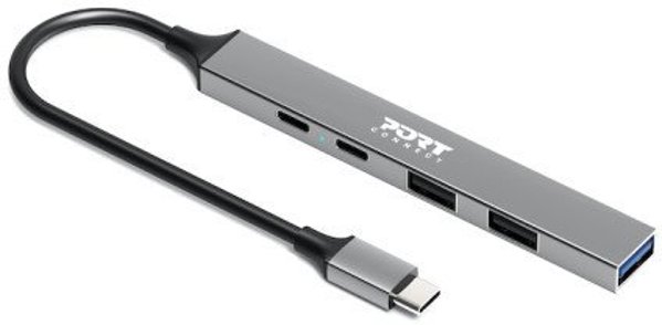 Port Designs 900163 huby i koncentratory USB Type-C 5000 Mbit/s Srebrny
