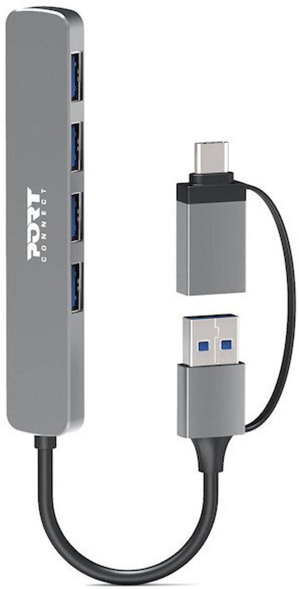 PORT CONNECT Hub USB 4 Ports 3.0 Slim Combo for BtoC | PORT CONNECT