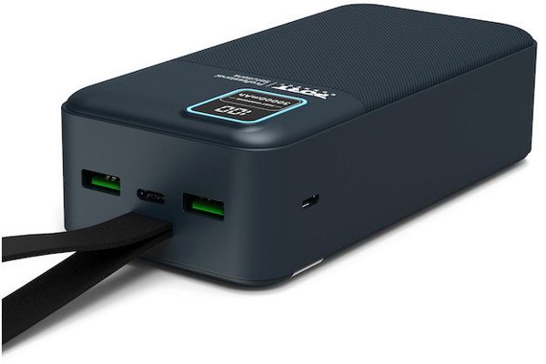 PORT CONNECT External USB-C battery integrated lamp | 30000 mAh | Blue