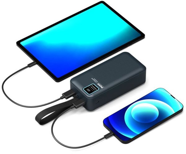 PORT CONNECT External USB-C battery integrated lamp | 30000 mAh | Blue