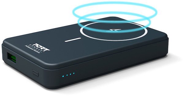 Power Bank Port Designs 907005 Λιθίου Πολυμερούς 10000 mAh Ασύρματη Φόρτιση Μαύρος
