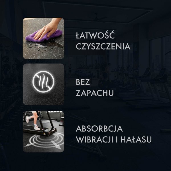 POS25 Λαστιχένιο Δάπεδο για Εξοπλισμό Γυμναστηρίου Black/White HMS