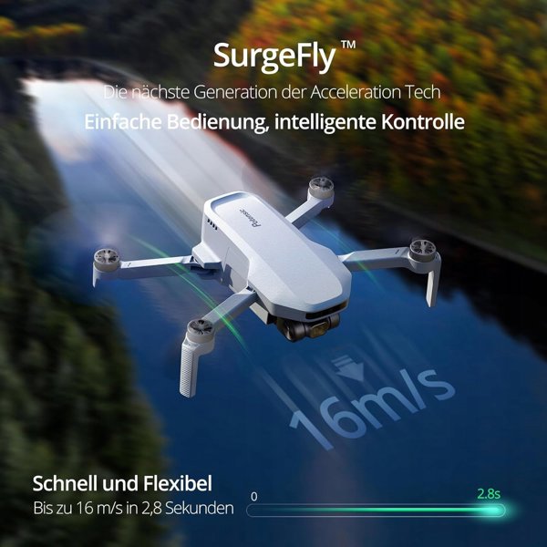 Dron Potensic ATOM SE Fly More Combo με κάμερα 4K και σύστημα σταθεροποίησης EIS, βάση φόρτισης