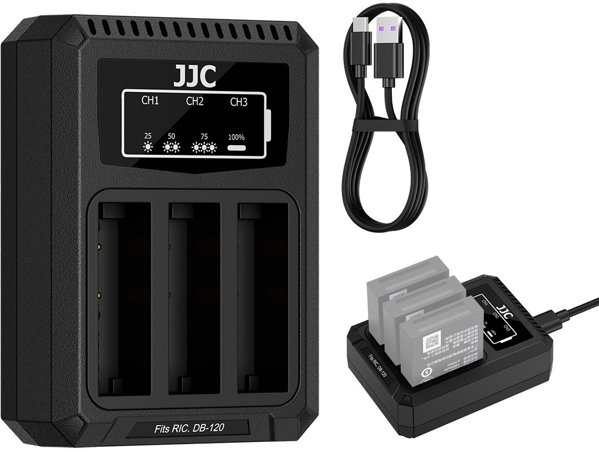 Potroja Ladowarka Usb Na 3x Akumulator Bateria Db-120 Db120 Do Ricoh Gr Iv Dch-db120tc