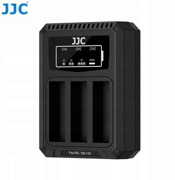 JJC Τριπλός Φορτιστής USB για 3 Μπαταρίες DB-120 για Ricoh GR III / GR IIIx / GR IV
