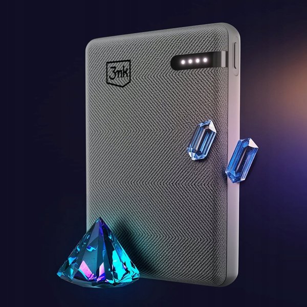 3MK Pocket Powerbank 5000mAh, Φορητός Φορτιστής 12W με Θύρα USB-C, Γκρι