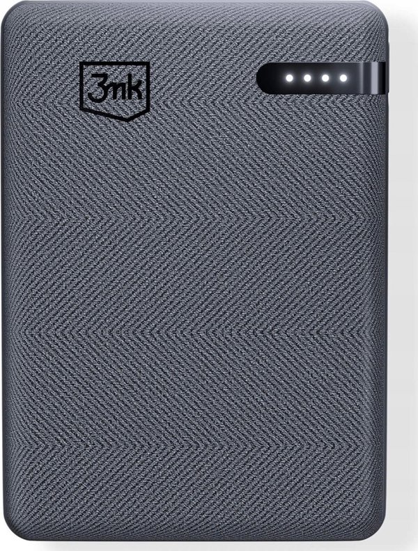 3MK Pocket Powerbank 5000mAh, Φορητός Φορτιστής 12W με Θύρα USB-C, Γκρι
