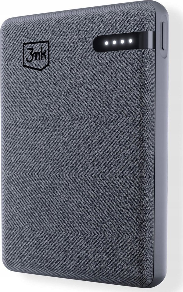 3MK Pocket Powerbank 5000mAh, Φορητός Φορτιστής 12W με Θύρα USB-C, Γκρι