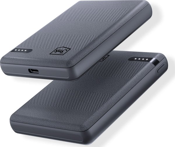 3MK Pocket Powerbank 5000mAh, Φορητός Φορτιστής 12W με Θύρα USB-C, Γκρι
