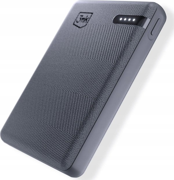 3MK Pocket Powerbank 5000mAh, Φορητός Φορτιστής 12W με Θύρα USB-C, Γκρι