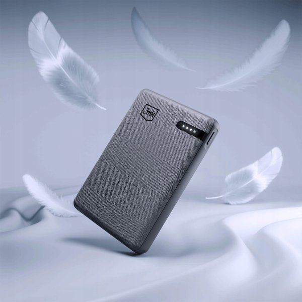 3MK Pocket Powerbank 5000mAh, Φορητός Φορτιστής 12W με Θύρα USB-C, Γκρι