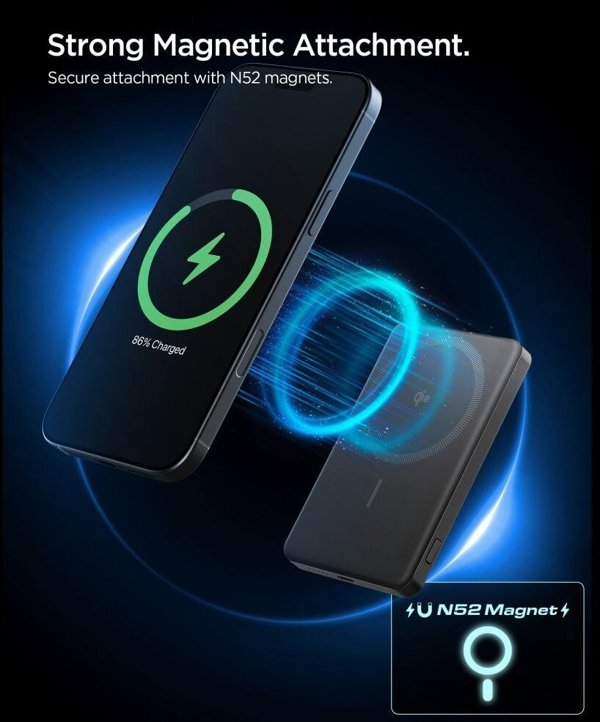 Powerbank Spigen SPIGEN EA2205MQ ESSENTIAL MAGSAFE POWER BANK 5000MAH 22.5W QI2 BLACK