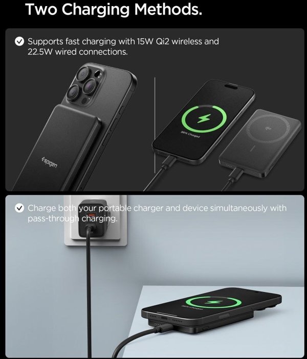 Powerbank Spigen SPIGEN EA2205MQ ESSENTIAL MAGSAFE POWER BANK 5000MAH 22.5W QI2 BLACK