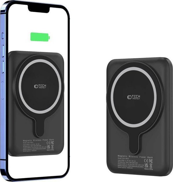 Tech-Protect PB10 LifeMag Powerbank 5000mAh 15W με MagSafe και Θύρα USB-C - Μαύρο