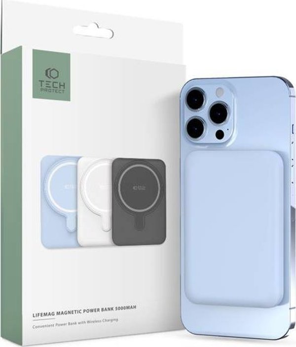 Tech-Protect Powerbank PB10 LifeMag 5000mAh 15W με MagSafe και Θύρα USB-C, Μπλε