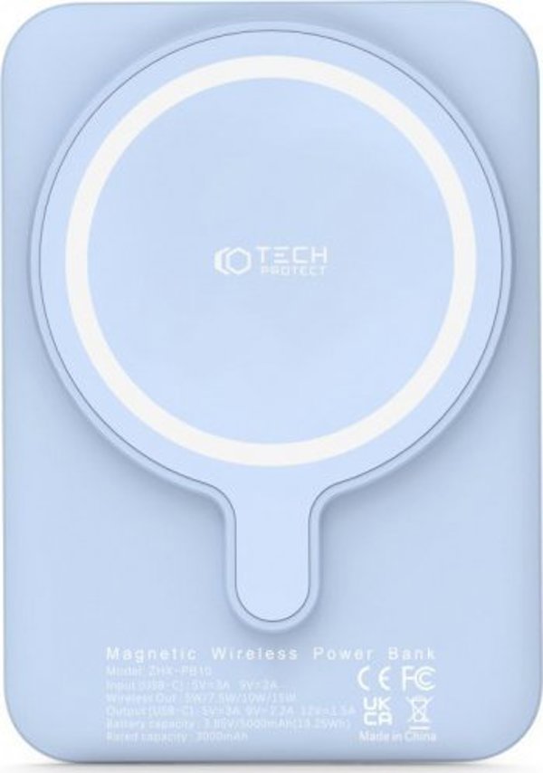 Tech-Protect Powerbank PB10 LifeMag 5000mAh 15W με MagSafe και Θύρα USB-C, Μπλε