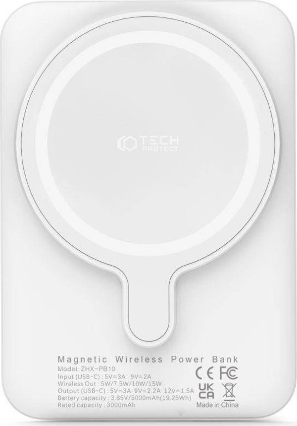 Tech-Protect PB10 LifeMag Powerbank 5000mAh με MagSafe και USB-C, Λευκό