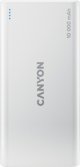 Canyon PB-108 Power Bank 10000mAh, Φορητός Φορτιστής, 2 Θύρες USB, Λευκό