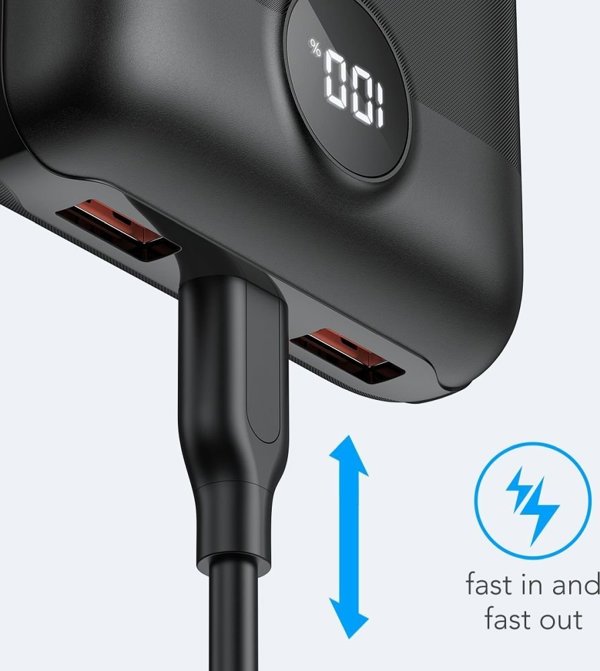 Φορητός φορτιστής VEGER S20 - 20 000mAh LCD Γρήγορη Φόρτιση PD22,5W μαύρο
