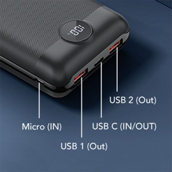Φορητός φορτιστής VEGER S20 - 20 000mAh LCD Γρήγορη Φόρτιση PD22,5W μαύρο