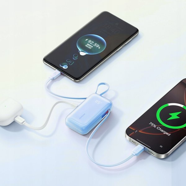 Powerbank Joyroom JR-PR2L 10000mAh 35W με Ενσωματωμένα Καλώδια USB-C και Lightning - Μπλε
