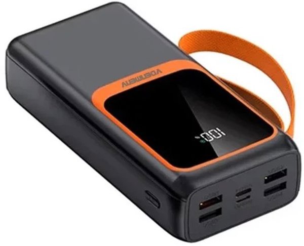 Powerbank Denmen DP31 30000mAh 4xUSB Τύπος-C PD Φακός Μαύρο