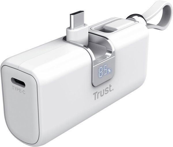 Powerbank Trust Pacto 5000 mAh Li-Ion Λευκό