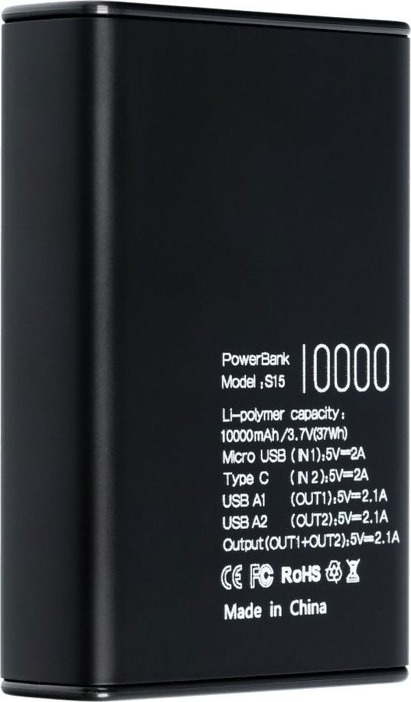 Powerbank Puridea S15 10000 mAh Μαύρο