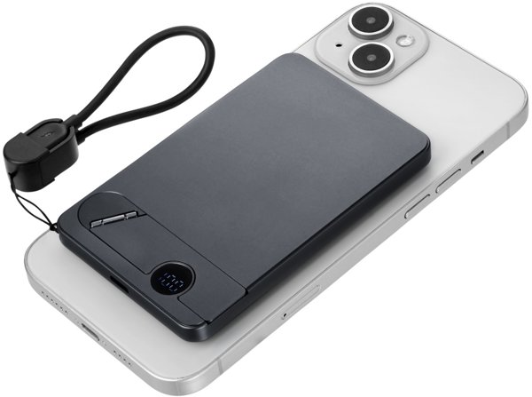 Troika Powerbank POP50 5000 mAh με Ασύρματη Φόρτιση, Γκρι/Μαύρο
