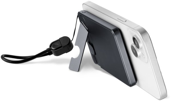 Troika Powerbank POP50 5000 mAh με Ασύρματη Φόρτιση, Γκρι/Μαύρο