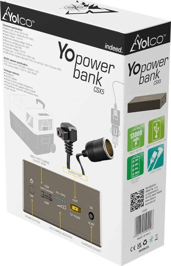 Yolco Powerbank Yopowerbank CSX5 Εξωτερική Μπαταρία Φόρτισης 5902721194226