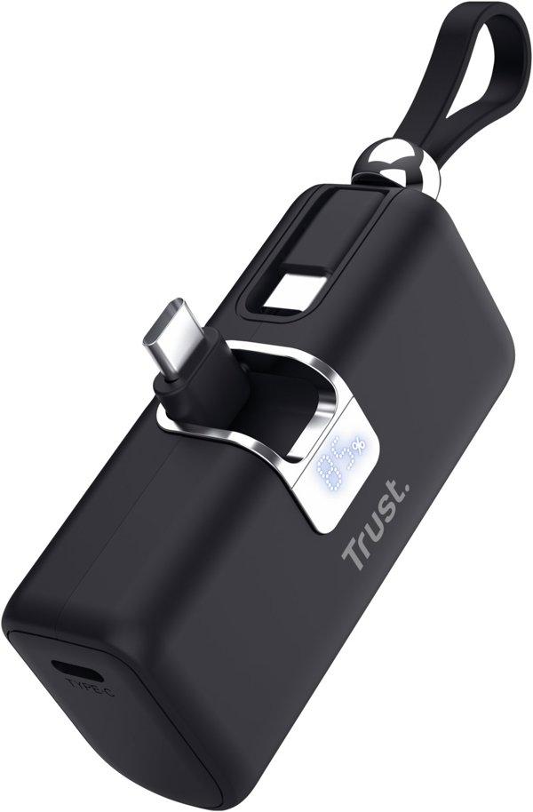 Trust Pacto Powerbank 5000 mAh, Φορητός Φορτιστής, Μαύρο