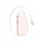 Powerbank Joyroom JR-PR2L 10000mAh 35W με ενσωματωμένο καλώδιο USB-C και Lightning ροζ