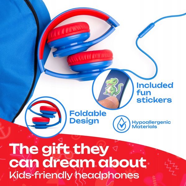 PowerLocus Wired Headphones PLED Wired Kids Blue-R